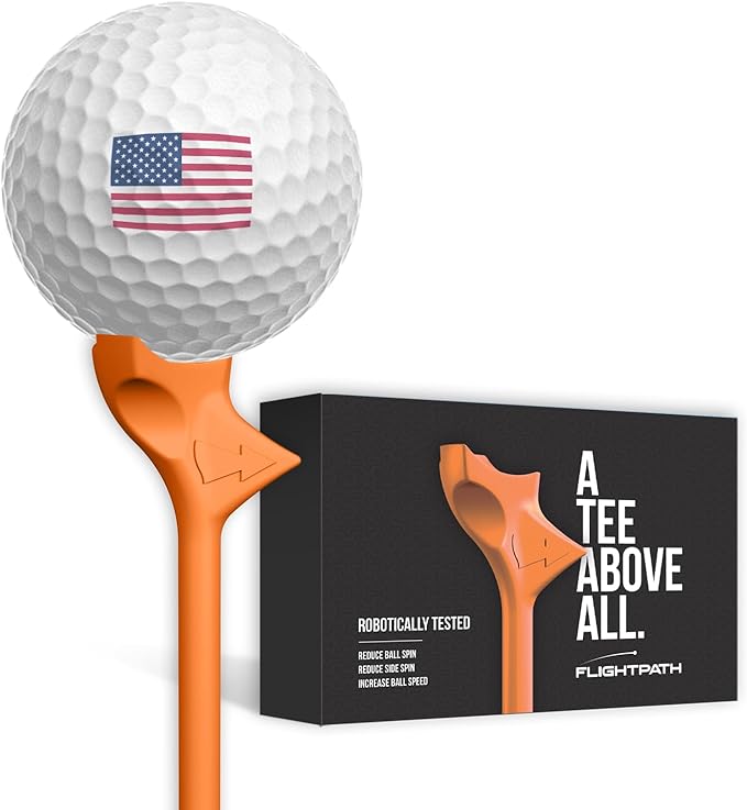 FLIGHTPATH Diamond Golf Tees – Patented Design to Reduce Spin for Long, Straight Drives – Low-Friction 3.25” Long Tees, Robotically Tested for Ball Spin – USGA Approved Performance
