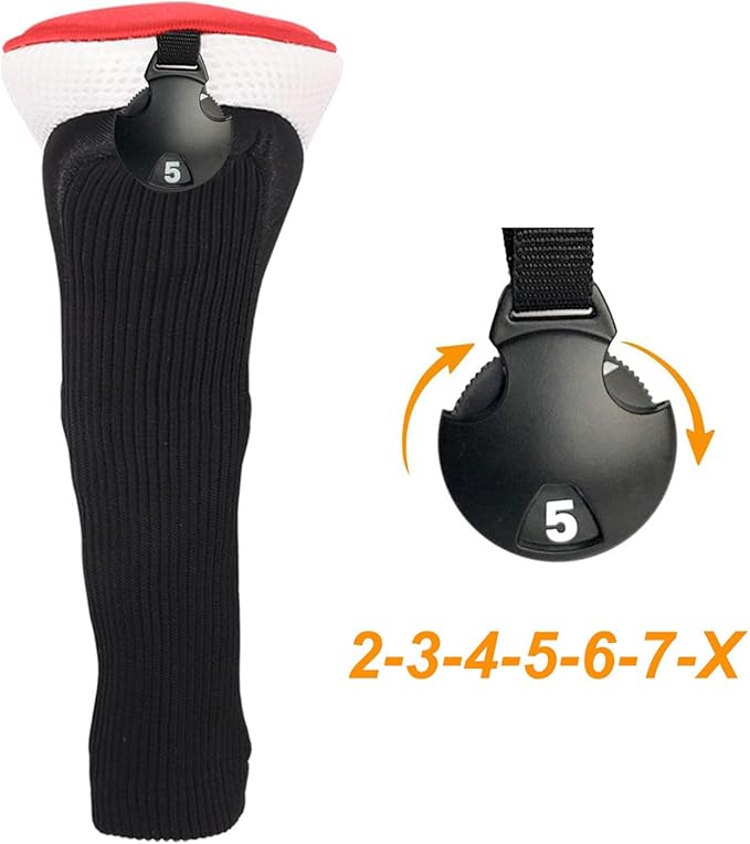 3pcs Nylon Golf Head Covers with Interchangeable Tags, Elastic Self-Fixing Closure, Durable Golf Accessories for Fairway & Driver Clubs