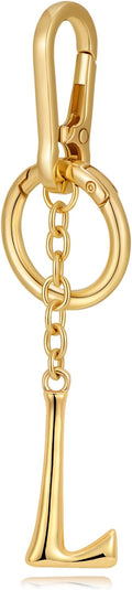 Gold Initial Keychain For Women Cute Bubble Letter Keychains Initial Bag Charm Personalized Keychain Accessories Gift