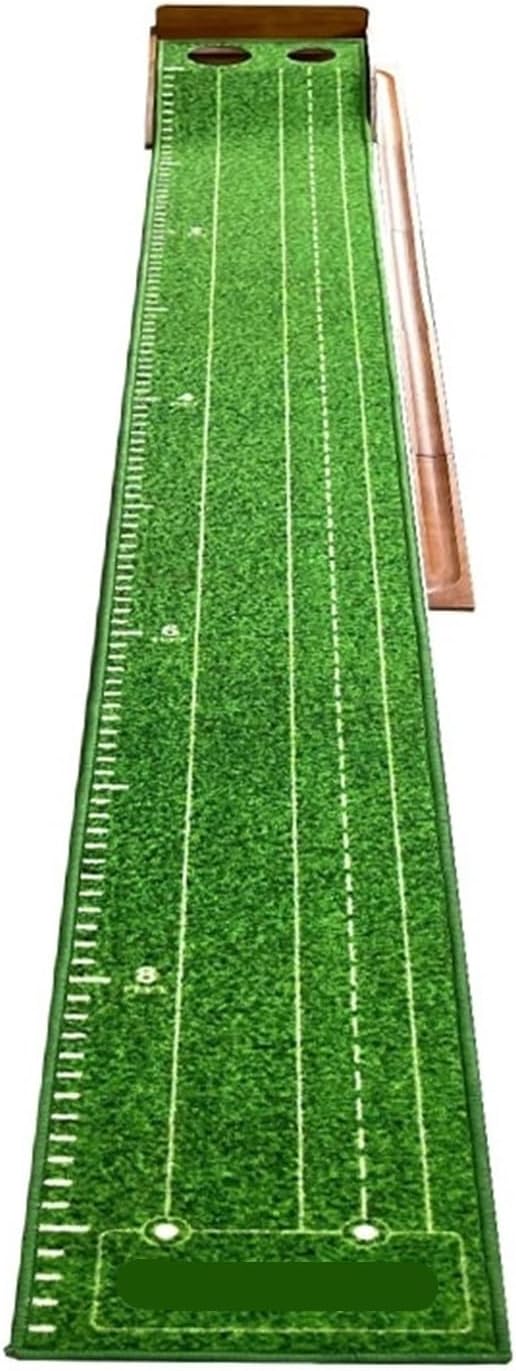 Portable Golf Putting Mat, Removable Putter Training Aid with Alignment Guide for Office and Home Use
