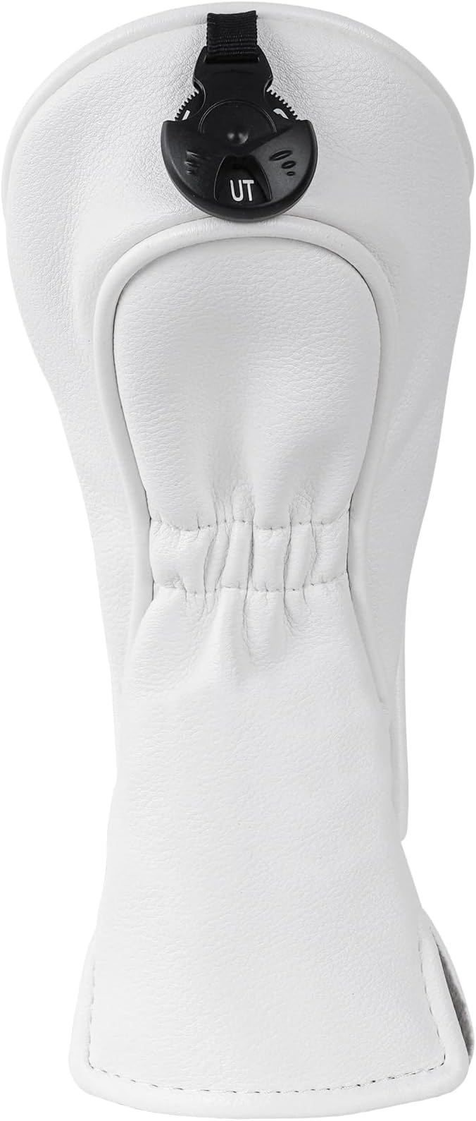 Golf Club Head Covers for Woods and Drivers, Premium PU Leather Striped Simple Golf Club Covers, Golf Headcovers Set All White, Customizable