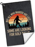 Not All Who Wander are Lost Polyester and Cotton Printed Golf Towel, Funny Golf Accessories for Men Women, Golf-Gifts for GolfFan Dad Grandpa, Golfs Lover Retirement Birthday Gifts