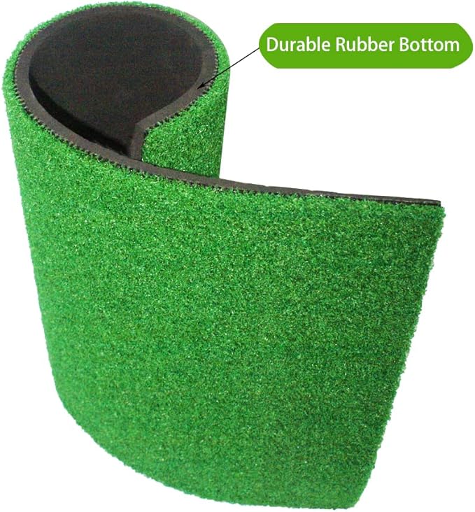Golf Hitting Mat -32 x 20 inch Artificial Turf, SBR Foam Bottom with Rubber Tee for Swing Practice, which is an Indoor-Outdoor Chipping mat