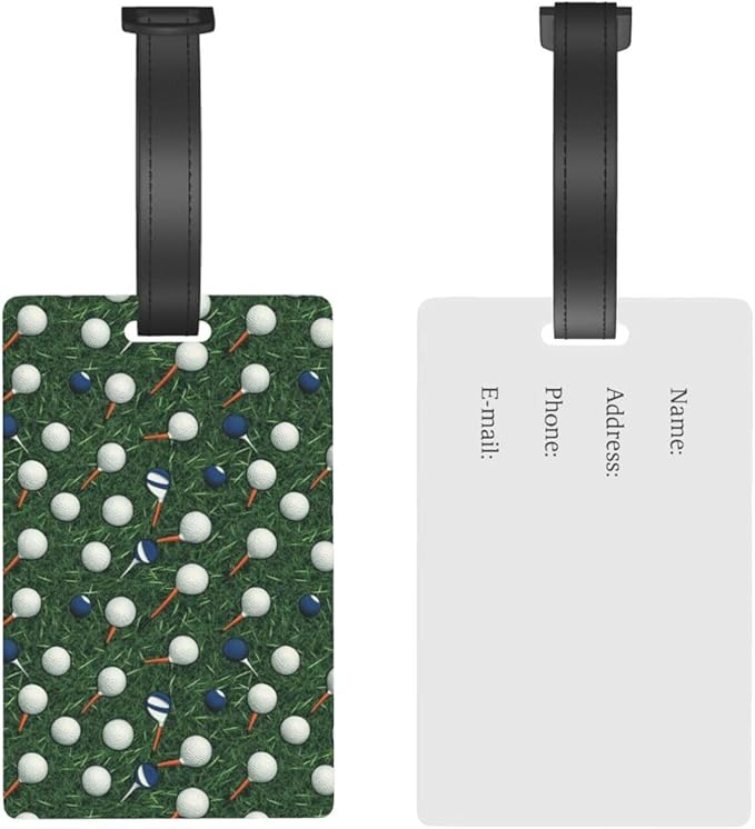 Golf Balls Tees Luggage Tag Suitcase Identify Labels Personalized Travel Bag Tag 2.5X4.1Inch
