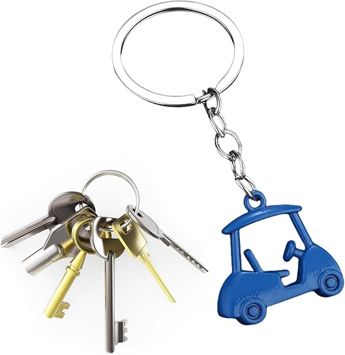 Pack Of 2 Zincs Alloy Realistic Golf Cart Keychains Golf Themed Holder Lightweight For Keys Bags Accessories