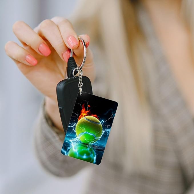 Keychain - Rectangular Acrylic Keychain Daily Key Ring Car Key Fob Holder 2X3 Inch