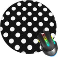 Polka Dot Mouse Pad, Black White Mouse Pads for Desk, Stitched Edge Mousepad with Non-Slip Rubber Base, Gaming Mouse Mat for Computer Laptop Home Office