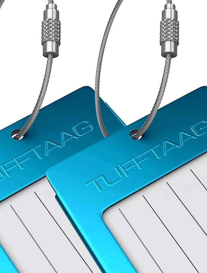 Luggage Tags Business Card Holder by TUFFTAAG - Durable Travel ID Bag Tag in Multiple Color Options, Perfect for Suitcases, Backpacks, and Carry-Ons, Easy Identification, Secure and Stylish