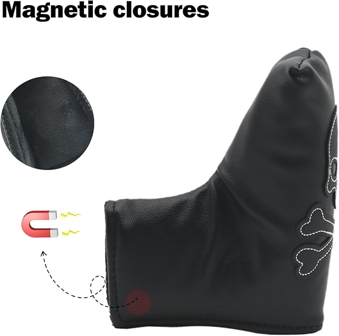 4 Pcs Golf Club Head Covers PU Leather Skull Golf Club Covers for Drivers, Fairway Woods, and Hybrids Fit Most Golf Clubs Golf Headcovers Set