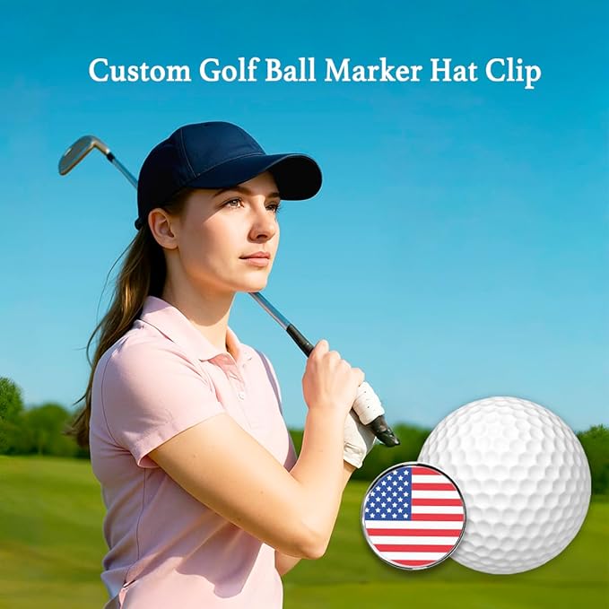 Personalized Golf Ball Marker Hat Clip – Custom Magnetic Ball Marker with Your Photo, Name, Logo or Initials – Unique Golf Gift for Men, Dad, Coach, Golfer