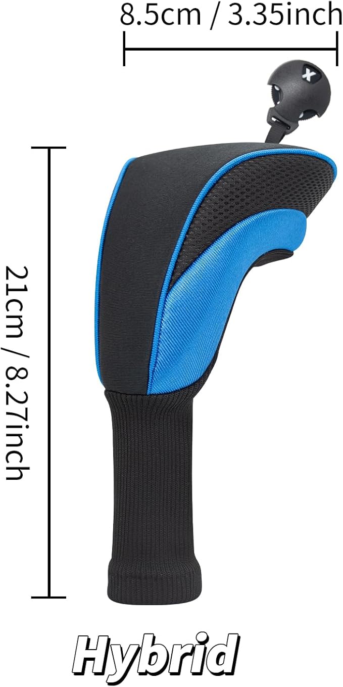Golf Head Covers for Fairway Woods Driver Hybrids 5 Pieces Nylon Mesh Sports Fan Golf Club Headcovers-Golf Accessories for Men Women.