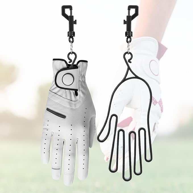2 Pcs Golf Gloves Stretcher Support Frame Golf Gloves Stretcher Holder Hanger Keeper Dryer Shaper Tool Plastic Keeper Support Rack Holder Dryer Hanger Frame with Hanging Hook for Men Women Golfer