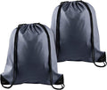 KUUQA 2 Pcs Gray Drawstring Backpacks, 40cm*34cm/15.7"*13.4", Gym, Travel, Outdoor Activities