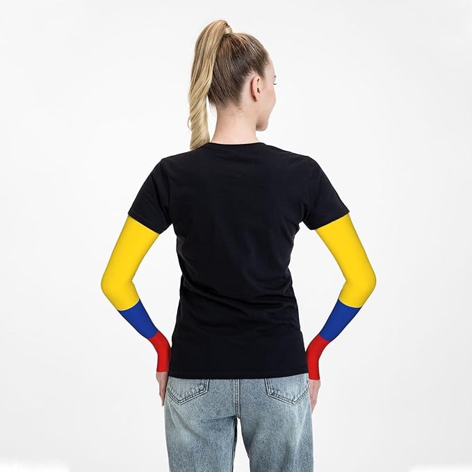 Cute Flag Arm Sleeves Cooling Sun Protection Sports Flag Sleeves for Men Women
