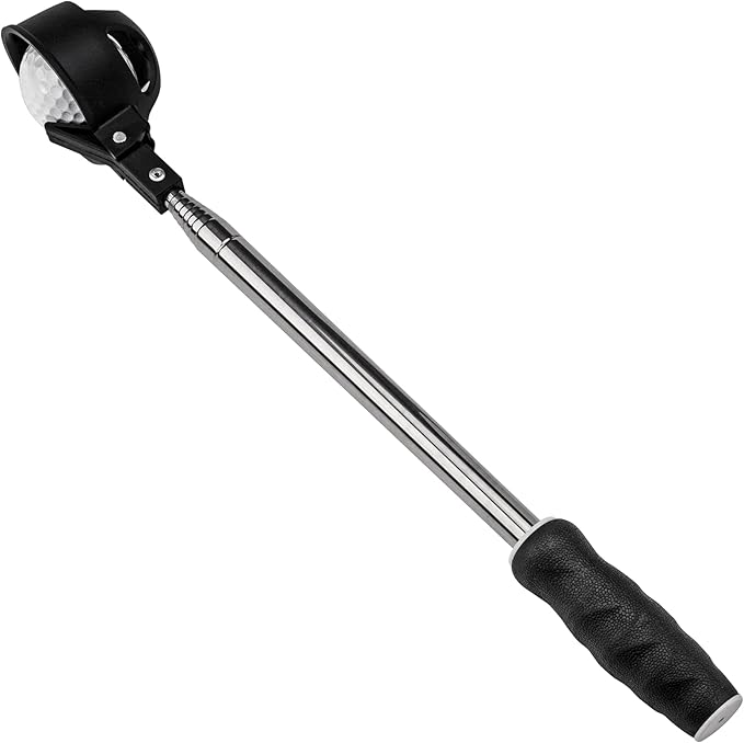 Portable Retractable Stainless Steel Golf Ball Retriever Telescopic Scoop Saver Pick Up Automatic Locking Shaft Tool
