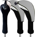 Golf Club Head Covers for Woods and Driver Hybrids Fairway Value Pack Protective Clubs Headcovers with Interchangeable No.Tags 1 3 5