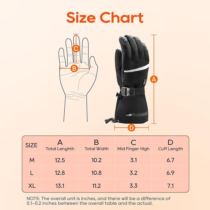 Heated Gloves for Men Women, Rechargeable Hand Warmer Gloves with Touchscreen, Waterproof Electric Heated Ski Glove for Winter Outdoor Work Hunting Camping Snowboarding Hiking Raynaud