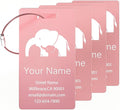 4 Pack Personalized Luggage Tags, Custom Engraved Aluminum Luggage Tags with Your Personalized Text, Waterproof Metal Name Tags with Steel Loop for Bags, Suitcase, Baggage, Backpack (Pink, Large)