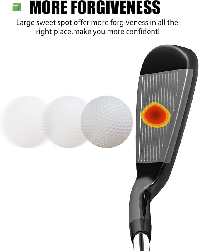 MAZEL Men Golf Iron Set (9PCS) or 1,2,3,4,5,6,7,8,9,Pitching Wedge,Sand Wedge with Steel Shafts for Right Handed Golfers