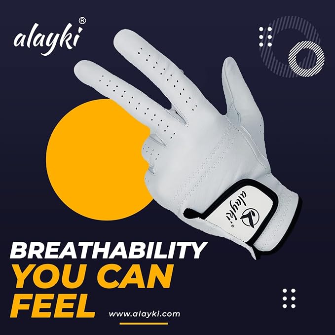 Birdie Premium Golf Glove for Left Hand - 100% Natural Sheep Leather - Superior Grip & Comfort - Lightweight, Breathable, Durable for Men & Women Golfers