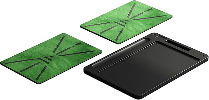 Golf Hitting Mats Practice Mat Outdoor Indoor Training Chipping Show Swing Path Feedback 3 Replaceable Turf Mat with No-Slip Heavy Duty Rubber Backing Golf Accessories Men Dad Husband Gifts