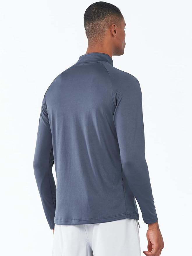 NORTHYARD Quarter Zip Pullover Men Running Shirt Long Sleeve Moisture Wicking Quick Dry Athletic Workout Shirts