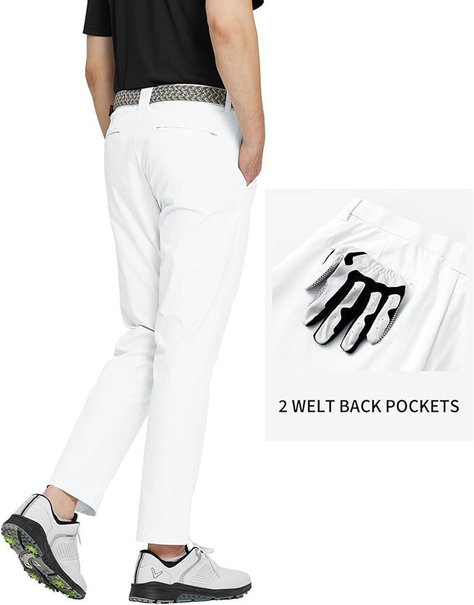 M MAELREG Golf Pants Men Quick Dry - 30"/32"/34" Stretch Lightweight 5 Pockets Water-Resistant Casual Mens Dress Pants