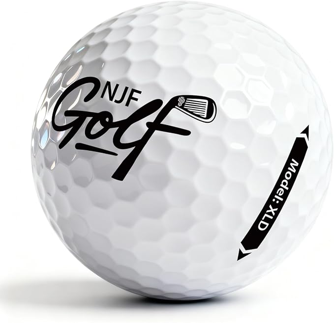 NJF Golf™ XLD Extreme Long Distance Golf Balls Soft Feel, 5 Pack 2-Piece Long Drive Low Spin Balls for Men and Women, Armor-Grade Surlyn Cover, Ultra-Power Core, High Launch 90 Compression
