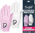 PUR3 Womens Golf Glove Left Hand and Right Hand - 2 Pack Ladies Golf Gloves - Ultra Soft Cabretta Leather