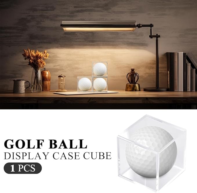 GRAND ORANGE Golf Ball Display Clear Case Cube Square Stackable Holder Plastic