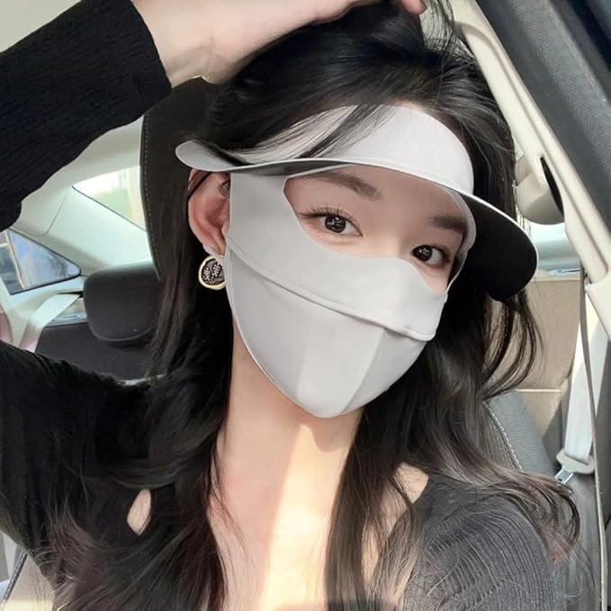 Breathable UV Face Cover Visor UPF 50+ Women Summer Face Covering Eye Protection Sunscreen Mask Sports Face Cover