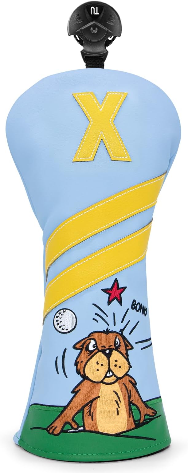 Golf Club Headcover for Driver Covers, Fairway Wood Covers, Hybrid Covers Gopher Style Premium Leather 3 Wood Headcover Set with Interchangeable No. Tags Golf Club Covers