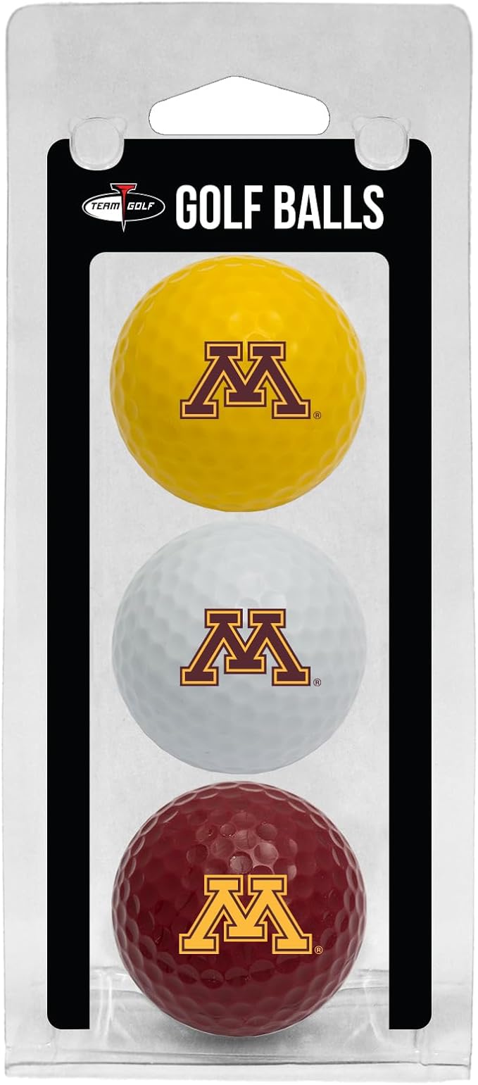 Team Golf NCAA Regulation Size Golf Balls, 3 Pack, Full Color Durable Team Imprint
