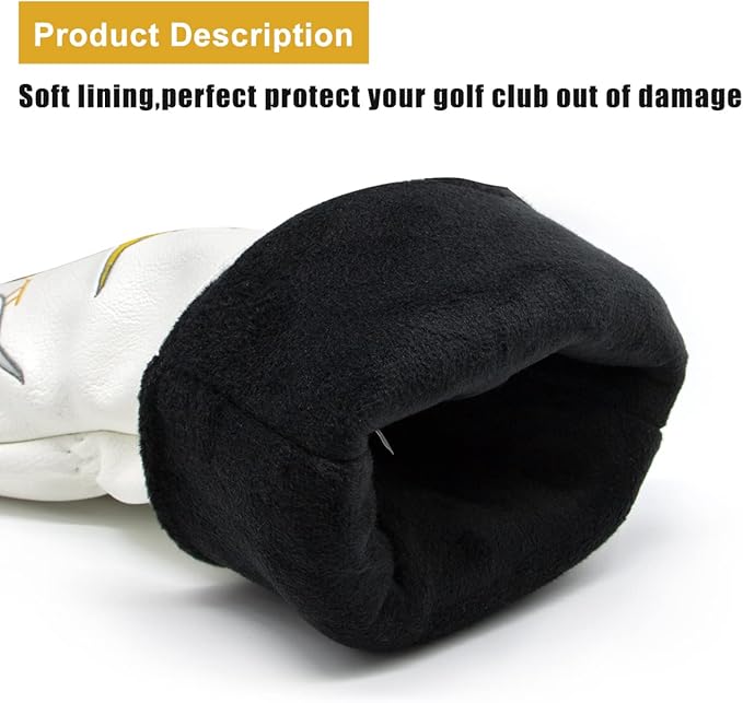 Golf Club Head Covers Birdie Driver Headcovers Fairway Wood Covers Hybrid Cover Elegant Embroidery Premium Leather Golf Mallet Blade Putter Cover