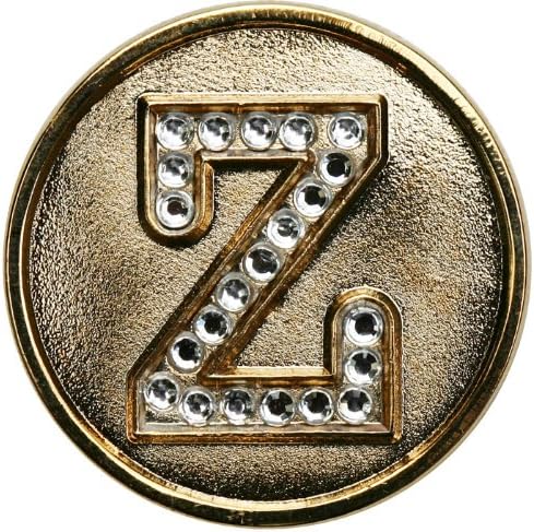 Monogram Initial Golf Ball Marker with Crystals and Matching Hat Clip