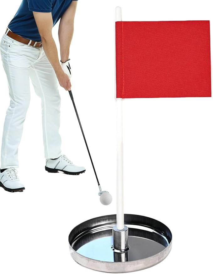 Golf Flag Set – Flags and Hole Cups, Green Cups with Portable Flagsticks | Ideal for Putting and Chipping Practice On Courses Or Backyard Driving Range for Skill Improvement Fun Activities