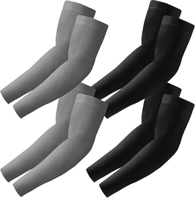 4 Pairs Arm Sleeves to Cover Arms for Men & Women,UV Sun Protection,Cooling Sports Compression,Tattoo Cover Up Sleeve