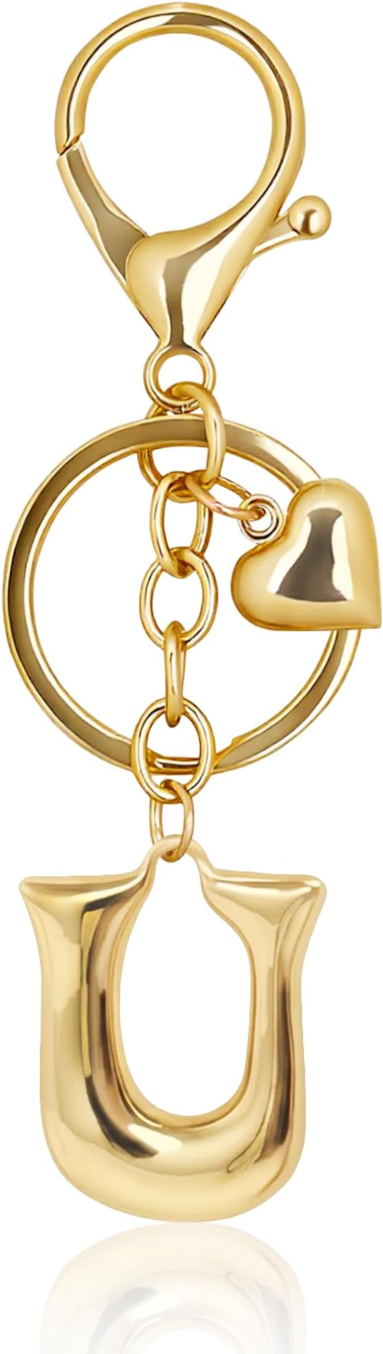 Gold Bubble Heart, Cherry, Bow & More Designs Letter Initial Keychain Bag Charms – Cute Purse Charms for Handbags