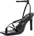 Mostrin Strappy Heels for Women Square Open Toe Lace Up Heeled Sandals Ankle Strap Sexy Stiletto High Heels for Party, Prom, Dating, Wedding