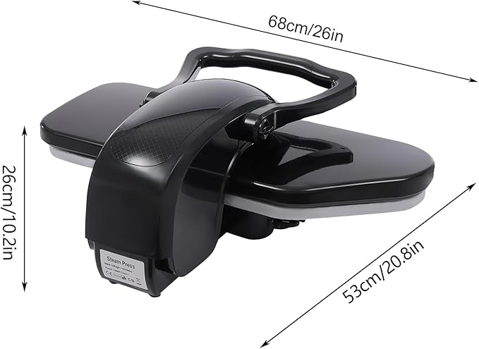 Intelligent Steam Press, 1600W Steam Iron Pressing Machine with Diamond Pattern Heating Plates Removable Water Tank and Overheating Protection Clear Touch Screen Digital Fabric Press for Bedroom Etc