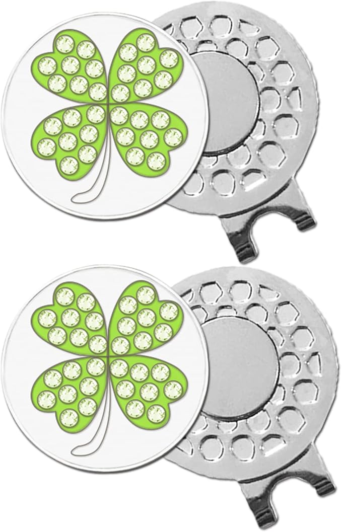 FINGER TEN Golf Ball Marker with Hat Clip Markers Assorted Patterns Value Gift Set Mark Golf Divot Tool Accessories for Men Women Kids