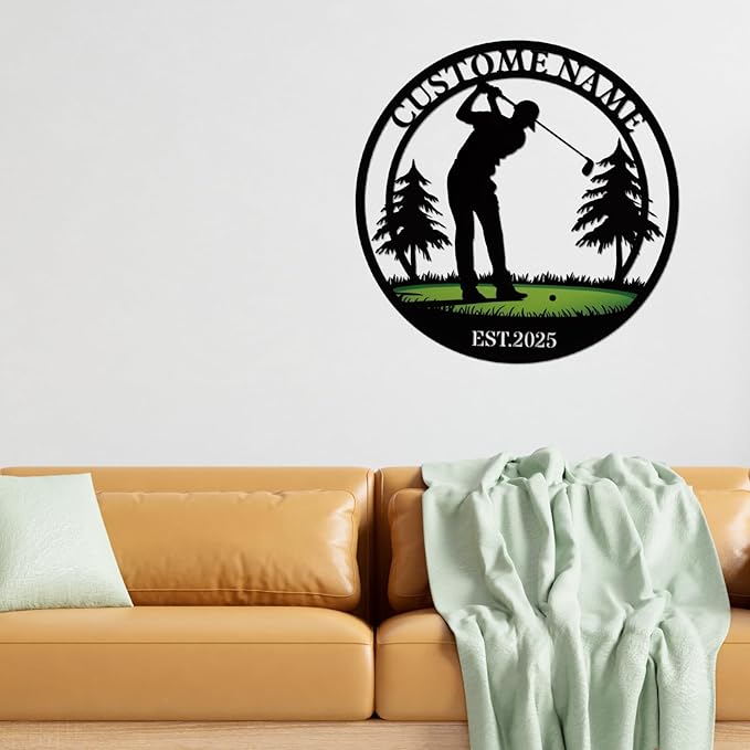 Personalized Golf Metal Wall Art, Vintage Golf Wall Decor, Custom Signs Outdoor Metal, 19th Hole Home Decor for Man Cave Garage Bar Club, Personalized Gifts for Men Dad Father