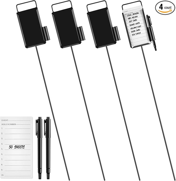 Shappy Golf Metal Proximity Marker with Black Markers and 1 Pcs (50 Sheets) Cards for Golf Marking