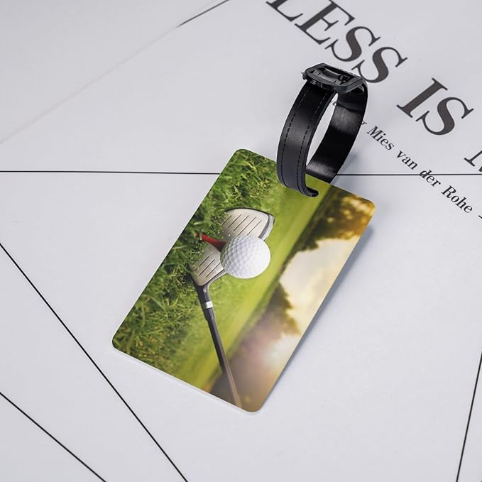 Durable PVC Luggage Tag for Travel, Bag Id Label, Golf Ball, Waterproof Personalized Luggage Identifier for Suitcases, Backpacks, Gym Bags, TSA Approved Airplane Travel Bag Tags for Women