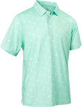Mens Golf Shirts Quick Dry Moisture Wicking Casual Short Sleeve Performance Athletic Print Collared Stylish Men Polo Shirt
