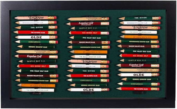 Eureka Golf Pencil Display Case | Holds 48 Round or Hexagonal Golf Pencils | Black/Green | Made in The USA