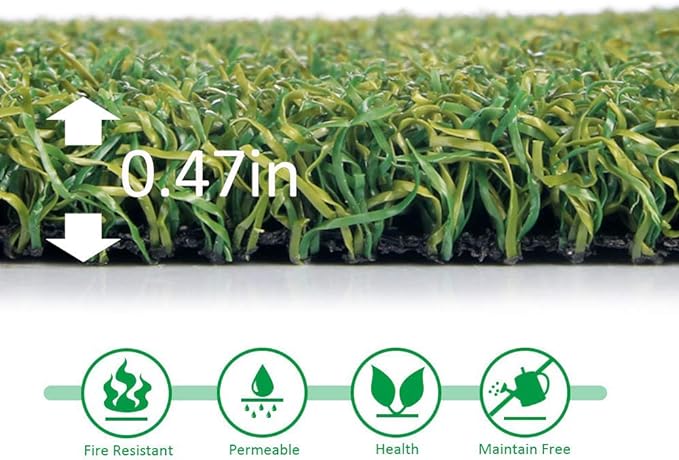 Pro Putting Green Golf Artificial Grass Turf 12FTX32FT， Indoor Outdoor Golf Training Mat, Synthetic Fake Grass for Baseball Football Gym Sports