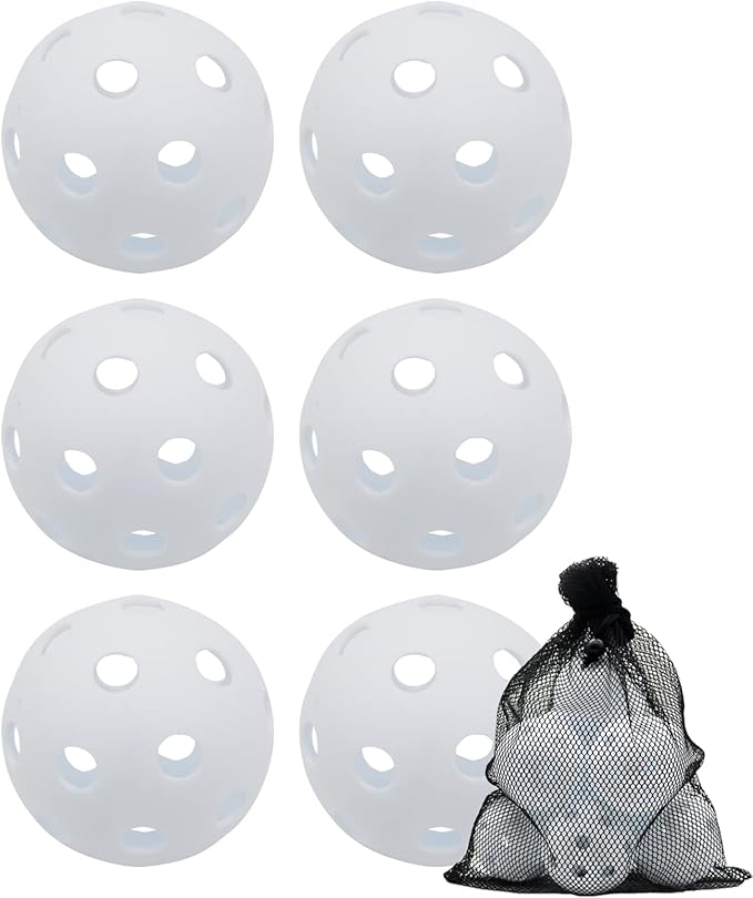Avesfer Plastic Practice Baseballs 9 inch with Mesh Bag [Anti-Crack] Soft Training Baseball Balls Hitting Batting Indoor Outdoor Lightweight Hollow for Team Drills Coaching