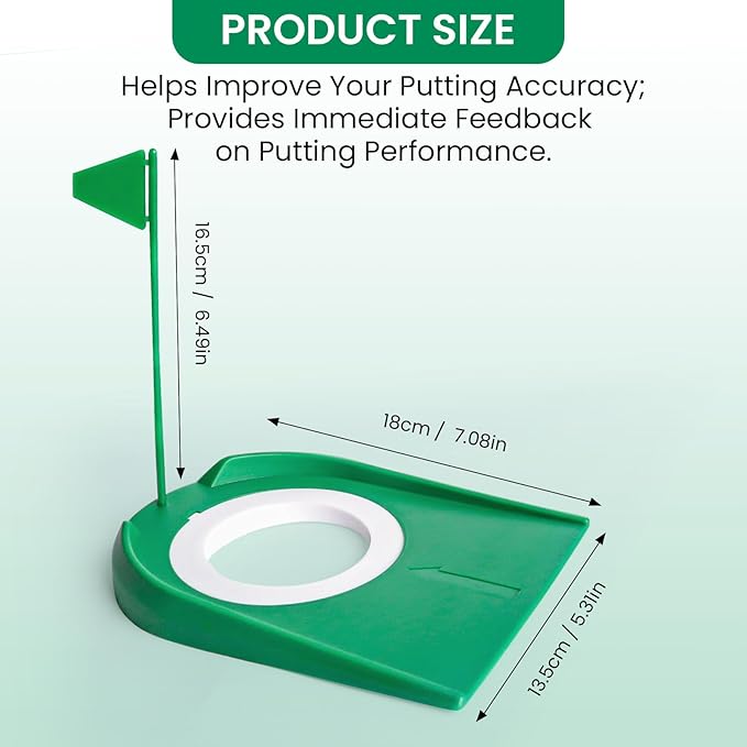 Golf Putting Cup and Flag Putt Training Hole All-Direction Surface Regulation Practice Cups for Men Women Kids Indoor Outdoor Home Office Backyard Golfing