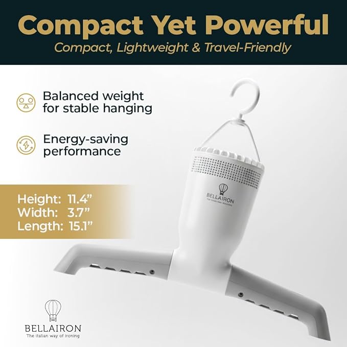VOYAGE – Portable Travel Shirt Press & Wrinkle Remover - Compact 3-in-1 Hot-Air Iron, Dryer & Garment Refresher - Hands-Free, 120V, Lightweight for Business Travel, Small Spaces & Yachts